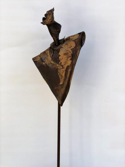 Brons.10.3 figuur op staander h80cm prijscode ***